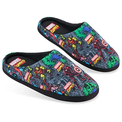 Afbeelding van Marvel Avengers Huis pantoffels voor heren, heren en jongens, 39 47, zwart.