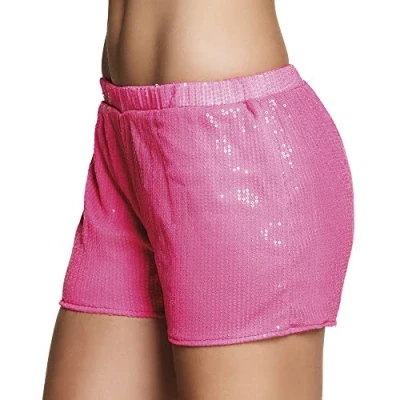 Afbeelding van Boland Hotpants Sequins neon roze (M) Volwassenen Danser/danseres 80&#039;s &amp; 90&#039;s Disco