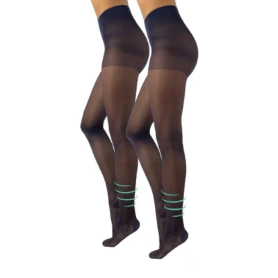 Afbeelding van Calzitaly Factor 10 mm/Hg stevige steunpanty zwart, blauw, huid S, M, L, XL 70 DEN Made in Italy, 2 x blauw