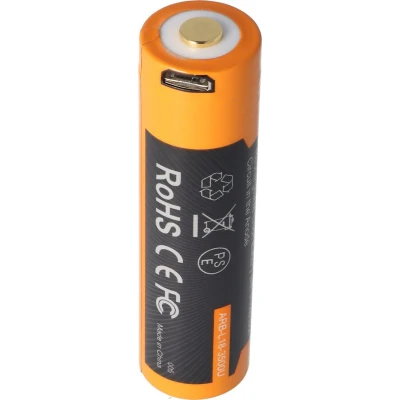 Afbeelding van Li ionbatterij 18650, 3500 mAh beveiligd met USB oplaadfunctie, 70x18,6 mm, AccuSafe