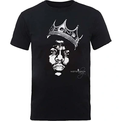 Afbeelding van Biggie Smalls Crown Face Heren T shirt L Zwart