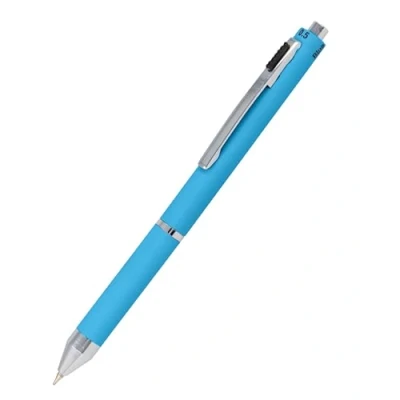Afbeelding van Multipen 4 in 1, balpen en potlood, multifunctionele pen van metaal, 3 balpenvullingen blauw, zwart rood, 1 vulpotlood, met gum de kleur blauw