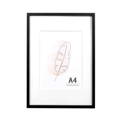 Afbeelding van A4 fotolijst zwart voor muur en kantoor, 21 x 29,7 cm
