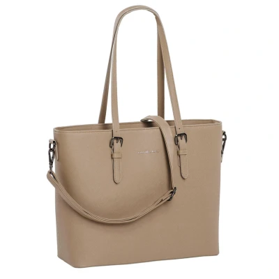 Afbeelding van Daniel Ray Lithgow Hand &amp; Schoudertas Shopper 15,6 inch Laptopvak Ideale School Werk Tas Tote Bag Beige
