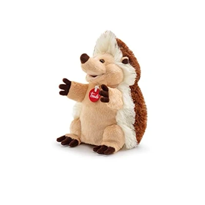 Afbeelding van Trudi Puppets Handpop Egel 25 cm Hoge kwaliteit pluche knuffel Knuffeldier voor jongens en meisjes Beige Bruin 16x25x21 maat S