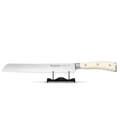 Image de Wusthof Classic Ikon Broodmes Creme met dubbele kartelrand 23 cm