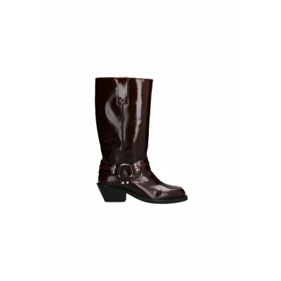 Afbeelding van Sacha Dames Burgundy leren biker boots Maat 37