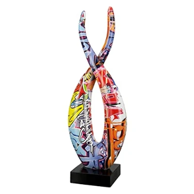 Afbeelding van Casablanca XL vlam decoratief figuur moderne kunstdecoratie van hars Street Art Design meerkleurig hoogte 36 cm