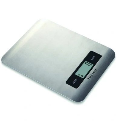 Afbeelding van Sibel Steel Style electronische weegschaal met touchscreen Zilver Haibu by Kapperskorting.com