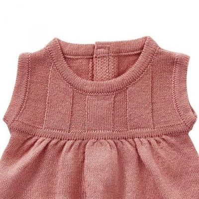 Afbeelding van By astrup poppenjurkje gebreid roze 35 cm