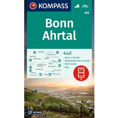 Afbeelding van KOMPASS Wanderkarte 820 Bonn, Ahrtal 1:50.000