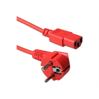 Image de ACT Câble d&#039;alimentation power IEC 60320 C13 pour CEE 7/7 (M) CA 230 V 1.2 m rouge, RAL 3020