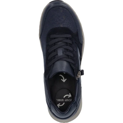 Afbeelding van Josef Seibel Lissi Sneakers laag, Dames, Maat: 42, Dunkelblau Leer en textiel