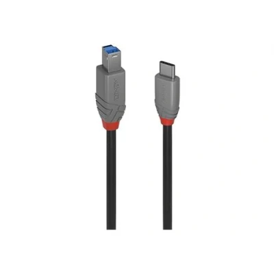 Image de Lindy Anthra Line Câble USB C (M) pour Type B 3.2 Gen 1 50 cm rond bi directionnel noir