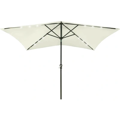 Afbeelding van Parasol met LED&#039;s en stalen paal 2x3 m azuurblauw