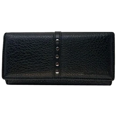 Afbeelding van Pierre Cardin Damesportemonnee, mooi, groot, ruim, leer, cadeau, portemonnee met portemonnee, bankbiljettenhouder, meisjesportemonnee, zwart, zwart.