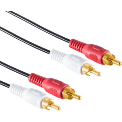 Afbeelding van Stereo Tulp Kabel Verguld 5 meter Zwart