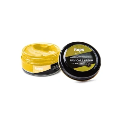 Afbeelding van Kaps Schoencreme schoensmeer verzorgt het leer en geeft glans (107) Geel 50ml