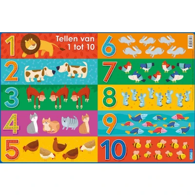 Afbeelding van Deltas Onderlegger Tellen Van 1 Tot 10 Junior 47,5 X 32 Cm Pvc