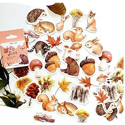 Afbeelding van Casecover Set van 46 verschillende herfststickers voor knutselen, kaarten maken, scrapbooking