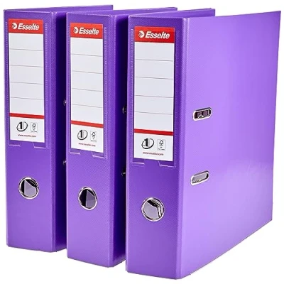 Afbeelding van Esselte, N1 Power, verpakking met 3 ordners, paars, rug 75 mm, A4, PP, 624282
