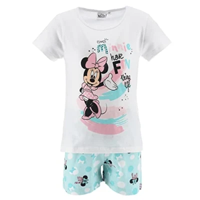 Afbeelding van Minnie Mouse pyjama kort voor meisjes, Wit.