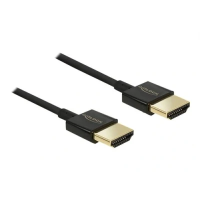 Image de Delock Slim Premium Câble HDMI avec Ethernet mâle pour 1.5 m triple blindage noir support 4K