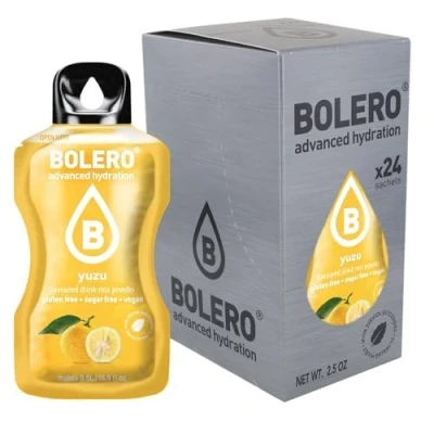 Afbeelding van Bolero YUZU 24 x 3 g Suikervrij sappoeder, gezoet met stevia en vitamine C Geschikt voor kinderen diabetici Glutenvrij veganistisch De smaak van gemengde bessen