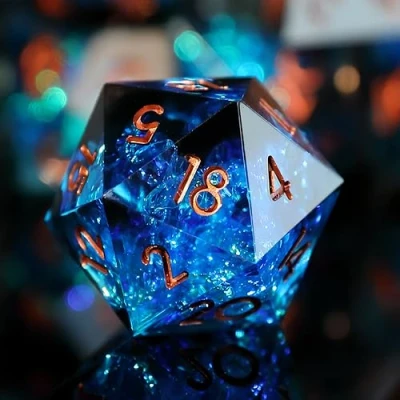 Afbeelding van DND Set van 7 handgemaakte D&amp;D polyhedrale hars dobbelstenen D4 D6 D8 D10 D12 D20 D% veelvlakkig handgemaakt voor kerkers en draken, Pathfinder, tafelspellen, RPG MTG spellen