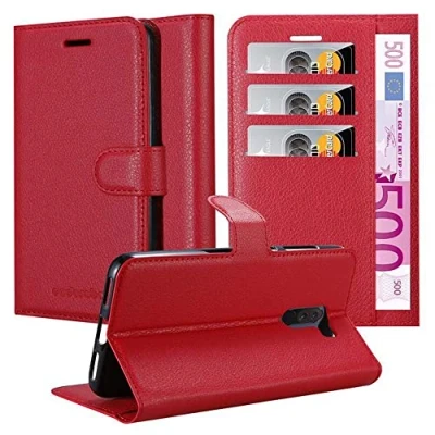 Afbeelding van Cadorabo Hoesje geschikt voor Xiaomi Pocophone F1 in KARMIJN ROOD Beschermhoes met magnetische sluiting, standfunctie en kaartvakje Book Case Cover Etui