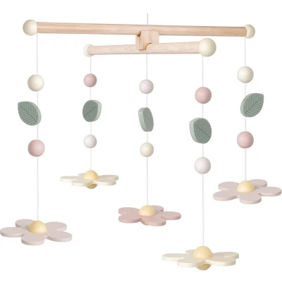 Afbeelding van Jabadabado Houten Mobiel Met Bloemen Beige