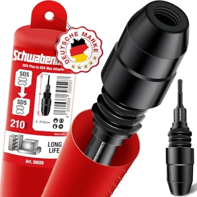 Afbeelding van SCHWABENBACH ® SDS Plus naar Max adapter, adapter voor het gebruik van betonboren of beitels op machines, hoogwaardige boorhouder