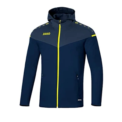 Afbeelding van Jas met kap Champ 2.0 Marine/donkerblauw/fluogeel / S