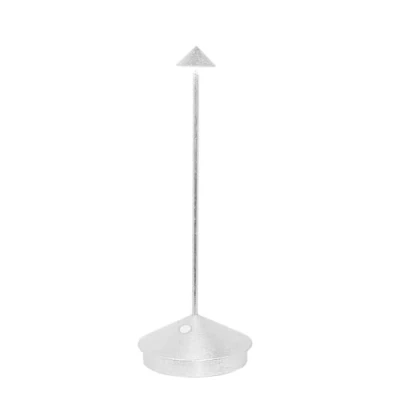 Image de Zafferano, Lampe Pina avec Feuille d&#039;Argent, de Table Rechargeable et Sans Fil Contrôle Tactile, Utilisable comme d&#039;Intérieur, Dimmer 2200 3000 K, Hauteur 29 cm
