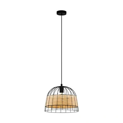 Afbeelding van EGLO Anwick Hanglamp E27 Ø 37 cm Zwart/Rotan