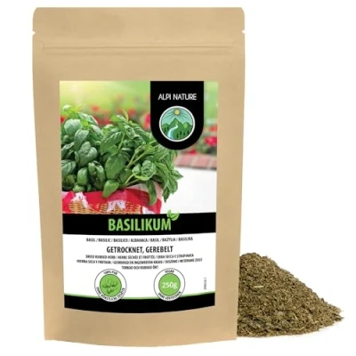 Afbeelding van Basilicum (250 g), zacht gedroogde basilicum, 100% zuiver en natuurlijk voor de bereiding van kruidenmengsels