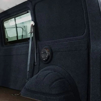 Afbeelding van wamovo Zwarte vilten binnenbekleding universeel voor auto, camper, verschillende maten, 5 x 2 m