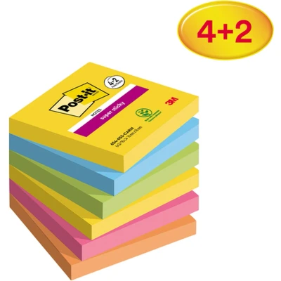 Afbeelding van Post it® Super Sticky Notes Carnaval 4+2 gratis