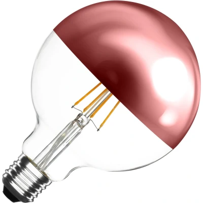 Afbeelding van Globe E27 gloeilamp 2200K dimbaar G125 FLAME LED 6W=550 Lumen=45W koper/helder glas 230 Volt