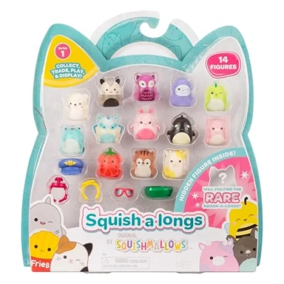 Afbeelding van squish A LONGS 14 stuks mini van 2,5 cm met 4 accessoires, 1 ring en een verzamelhandleiding verzamelen, ruilen spelen