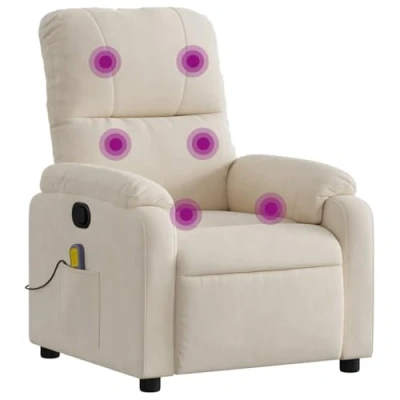 Afbeelding van vidaXL Massagestoel microvezelstof beige