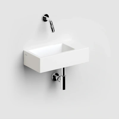 Afbeelding van Clou Flush 3 fontein 36cm zonder kraangat rechts mat wit ker.