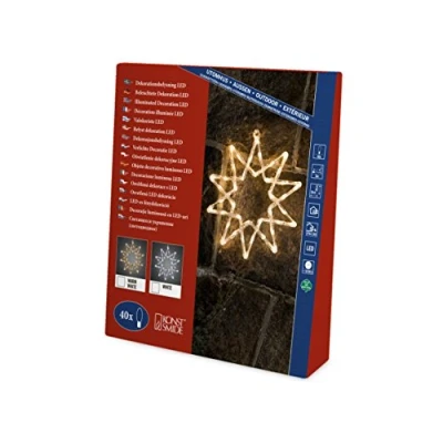Afbeelding van Konstsmide 4482 103 acryl led ster, 10 takken, 40 warmwitte diodes, 24 V buitentransformator, transparante kabel