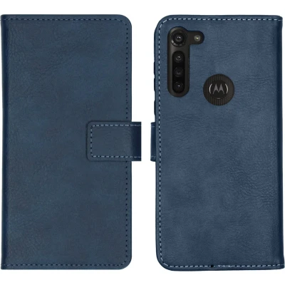 Afbeelding van iMoshion Hoesje Geschikt voor Motorola Moto G8 Power Met Pasjeshouder Luxe Bookcase Donkerblauw