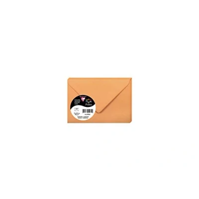Afbeelding van Clairefontaine 5490C verpakking met 20 enveloppen, rubber, formaat 7,5 x 10 cm, 120 g/m², kleur Clémentine, uitnodigingen voor evenementen en matching, serie pollen, premium papier, glad