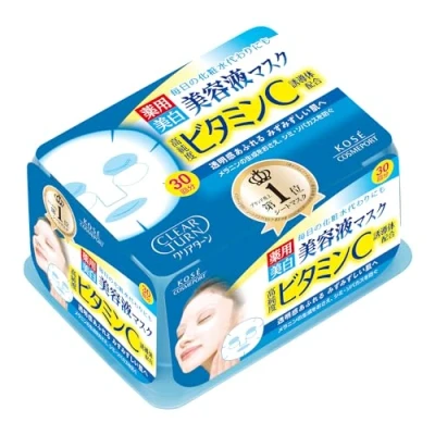 Afbeelding van Kose Clear Turn Essence Facial Mask White 30 maskers (Japanse import)