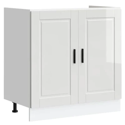 Afbeelding van vidaXL Spoelbakonderkast Porto 80x46x81,5cm bewerkt hout hoogglans wit