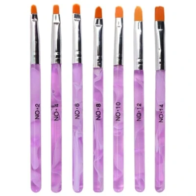 Afbeelding van URAQT 7 stuks nail art kwasten, acryl nagelkwasten, pennen, bouw manicure tekenkwasten, gereedschap voor hobby