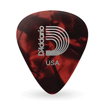 Image de D&#039;Addario 1CRP6 25 Médiators guitare Celluloïd motif perle rouges, pack de 25, Heavy