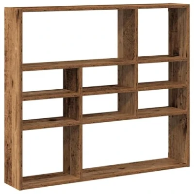 Afbeelding van vidaXL Wandschap 90x16x78 cm bewerkt hout oud houtkleurig